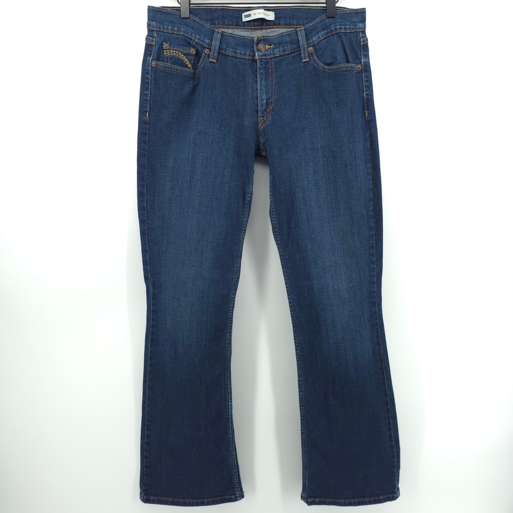 Levi's‎ 524 Too Superlow Womens Jeans 33x31 Blue Dark Wash Y2K Bootcut